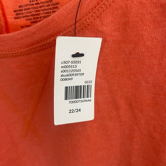 Lane Bryant Coral Pink Short Sleeved T Shirt size 22/24 NWT - Picture 9 of 9